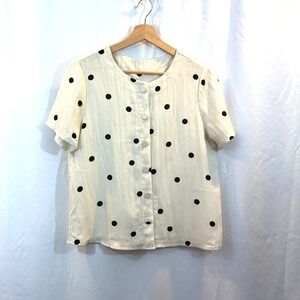 NWT Vero Moda Short Sleeve Polka Dot Blouse, Eco Friendly, Size M